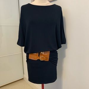 Michael Kors COLLECTION navy matte jersey tunic